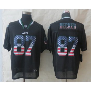 Nike New York Jets #87 Eric Decker 2014 USA Flag Fashion Black Elite Jersey