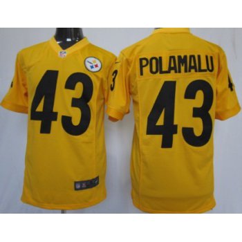 Nike Pittsburgh Steelers #43 Troy Polamalu Yellow Game Jersey