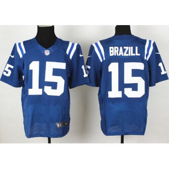 Nike Indianapolis Colts #15 LaVon Brazill Blue Elite Jersey