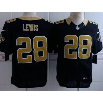 Nike New Orleans Saints #28 Keenan Lewis Black Elite Jersey