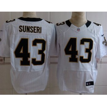 Nike New Orleans Saints #43 Vinnie Sunseri White Elite Jersey