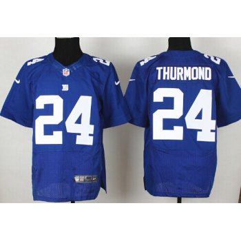 Nike New York Giants #24 Walter Thurmond Blue Elite Jersey