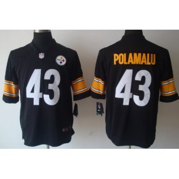 Nike Pittsburgh Steelers #43 Troy Polamalu Black Limited Jersey