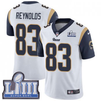 Youth Los Angeles Rams #83 Limited Josh Reynolds White Nike NFL Road Vapor Untouchable Super Bowl LIII Bound Limited Jersey