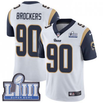 Youth Los Angeles Rams #90 Michael Brockers White Nike NFL Road Vapor Untouchable Super Bowl LIII Bound Limited Jersey