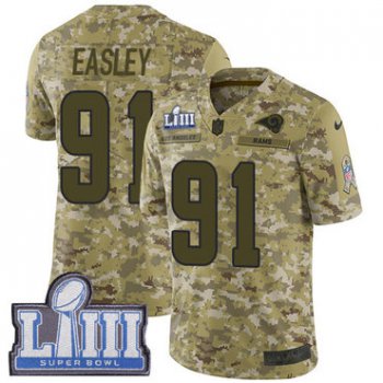 Youth Los Angeles Rams #91 Dominique Easley Camo Nike NFL 2018 Salute to Service Super Bowl LIII Bound Limited Jersey