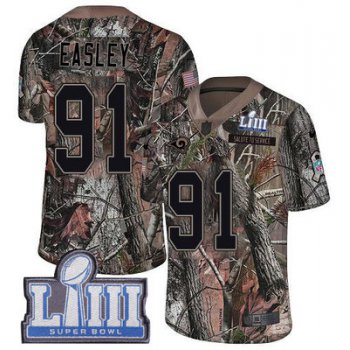 Youth Los Angeles Rams #91 Limited Dominique Easley Camo Nike NFL Rush Realtree Super Bowl LIII Bound Limited Jersey