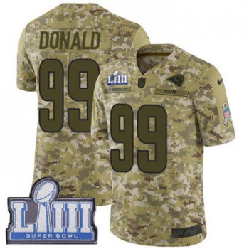 Youth Los Angeles Rams #99 Limited Aaron Donald Camo Nike NFL 2018 Salute to Service Super Bowl LIII Bound Limited Jersey