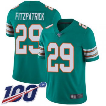 Dolphins #29 Minkah Fitzpatrick Aqua Green Alternate Men's Stitched Football 100th Season Vapor Limited Jersey