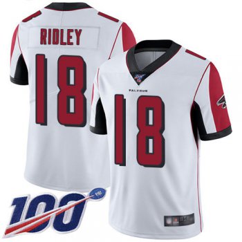 Falcons #18 Calvin Ridley White Men's Stitched Football 100th Season Vapor Limited Jersey