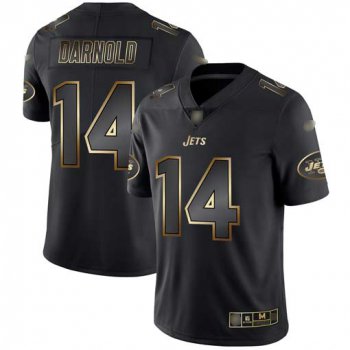 Jets #14 Sam Darnold Black Gold Men's Stitched Football Vapor Untouchable Limited Jersey