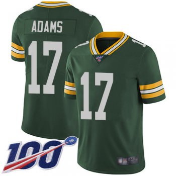 Packers #17 Davante Adams Green Team Color Men's Stitched Football 100th Season Vapor Limited Jersey