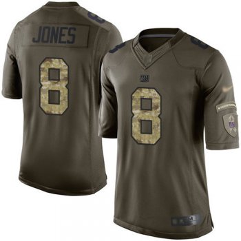 Giants #8 Daniel Jones Green Men's Stitched Football Limited 2015 Salute To Service Jersey
