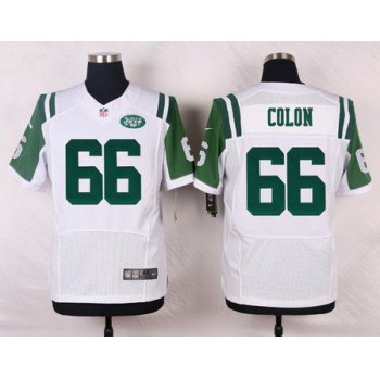 Men's New York Jets #66 Willie Colon White Road NFL Nike Elite Jersey