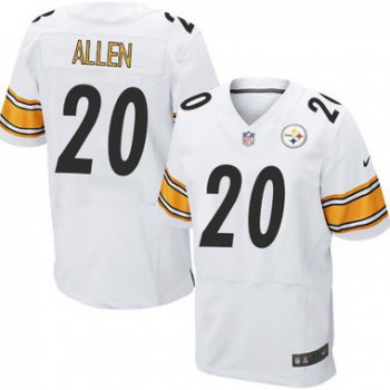Men's Pittsburgh Steelers #20 Will Allen White Road NFL Nike Elite Jersey