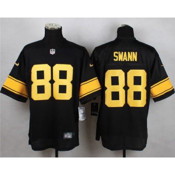 Men's Pittsburgh Steelers #88 Lynn Swann Black With Yellow Retired Player Nike NFL Elite Jersey