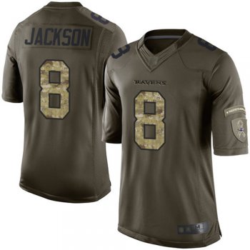 Ravens #8 Lamar Jackson Green Men's Stitched Football Limited 2015 Salute to Service Jersey
