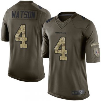 Texans #4 Deshaun Watson Green Men's Stitched Football Limited 2015 Salute to Service Jersey