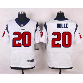 Men's Houston Texans #20 Jumal Rolle White Road NFL Nike Elite Jersey