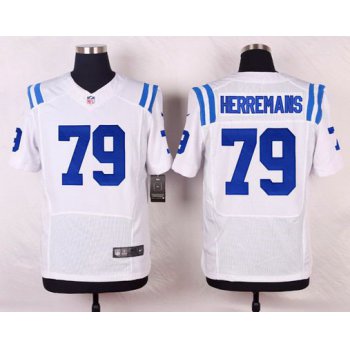 Men's Indianapolis Colts #79 Todd Herremans White Road NFL Nike Elite Jersey