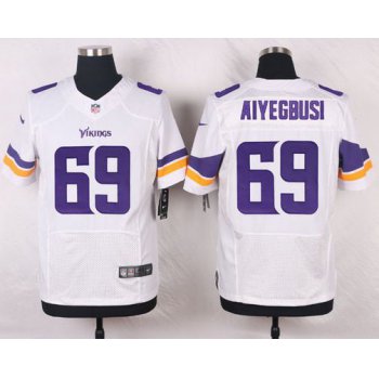 Men's Minnesota Vikings #69 Babatunde Aiyegbusi White Road NFL Nike Elite Jersey