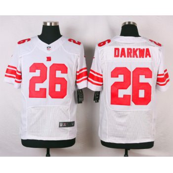 Men's New York Giants #26 Orleans Darkwa White Road NFL Nike Elite Jersey