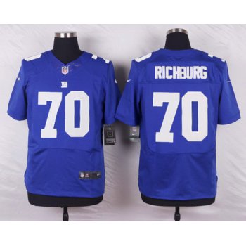 Men's New York Giants #70 Weston Richburg Royal Blue Team Color NFL Nike Elite Jersey