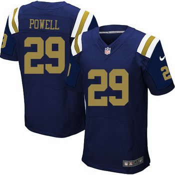 Men's New York Jets #29 Bilal Powell Navy Blue Alternate NFL Nike Elite Jersey