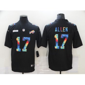 Men's Buffalo Bills #17 Josh Allen Multi-Color Black 2020 NFL Crucial Catch Vapor Untouchable Nike Limited Jersey