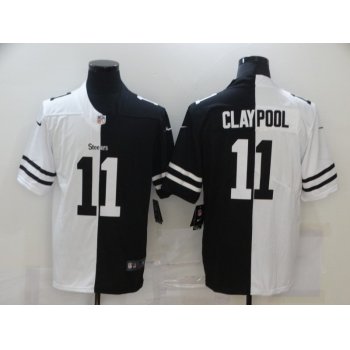 Men's Pittsburgh Steelers #11 Chase Claypool White Black Peaceful Coexisting 2020 Vapor Untouchable Stitched NFL Nike Limited Jersey