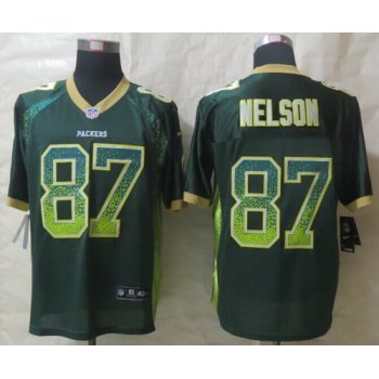 Nike Green Bay Packers #87 Jordy Nelson Drift Fashion Green Elite Jersey
