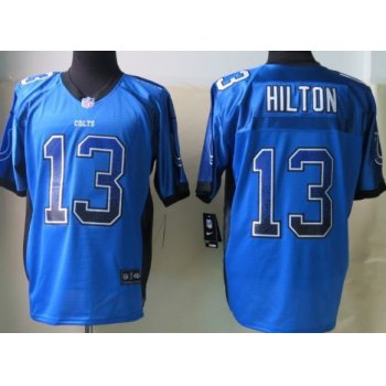 Nike Indianapolis Colts #13 T.Y. Hilton Drift Fashion Blue Elite Jersey