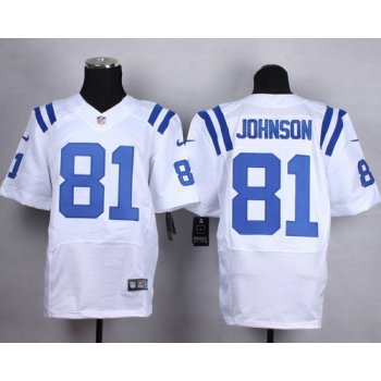Nike Indianapolis Colts #81 Andre Johnson White Elite Jersey