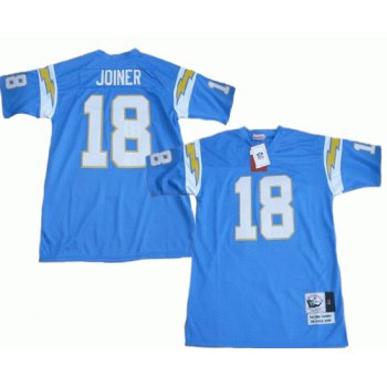 San Diego Chargers #18 Charlie Joiner Light Blue Throwback Jersey