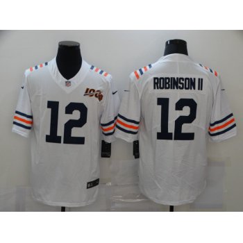 Men's Chicago Bears #12 Allen Robinson II White 2019 100th seasons Patch Vapor Untouchable Stitched NFL Nike Alternate Classic Limited Jersey