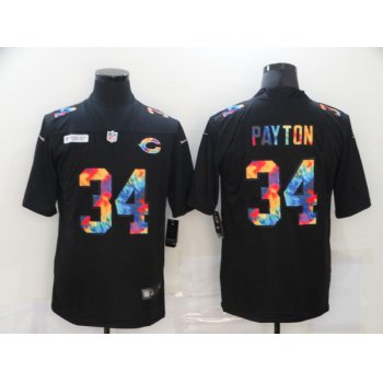 Men's Chicago Bears #34 Walter Payton Multi-Color Black 2020 NFL Crucial Catch Vapor Untouchable Nike Limited Jersey
