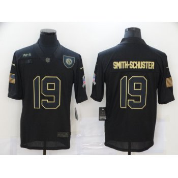 Men's Pittsburgh Steelers #19 JuJu Smith-Schuster Black 2020 Salute To Service Stitched NFL Nike Limited Jersey