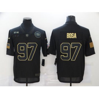 Men's San Francisco 49ers #97 Nick Bosa Black 2020 Salute To Service Stitched NFL Nike Limited Jersey