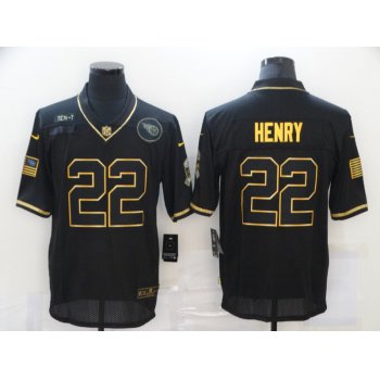 Men's Tennessee Titans #22 Derrick Henry Black Gold 2020 Salute To Service Stitched NFL Nike Limited Jersey