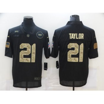 Men's Washington Redskins #21 Sean Taylor Black Camo 2020 Salute To Service Stitched NFL Nike Limited Jersey