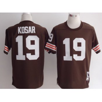 Cleveland Browns #19 Bernie Kosar Brown Short-Sleeved Throwback Jersey