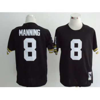 New Orleans Saints #8 Archie Manning Black Throwback Jersey