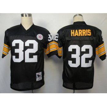 Pittsburgh Steelers #32 Franco Harris Black Throwback Jersey