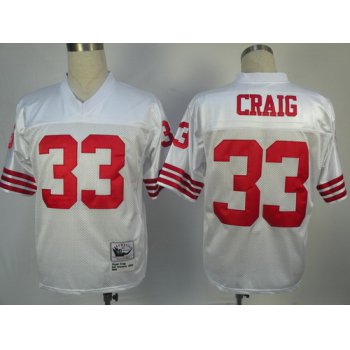 San Francisco 49ers #33 Roger Craig White Throwback Jersey