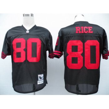 San Francisco 49ers #80 Jerry Rice Black Throwback Jersey