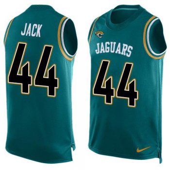 Men's Jacksonville Jaguars #44 Myles Jack Teal Green Hot Pressing Player Name & Number Nike NFL Tank Top Jersey