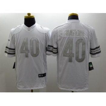 Nike Chicago Bears #40 Gale Sayers Platinum White Limited Jersey
