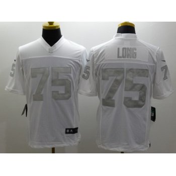 Nike Oakland Raiders #75 Howie Long Platinum White Limited Jersey