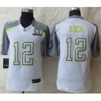 Nike Team Carter #12 Andrew Luck 2015 Pro Bowl White Elite Jersey