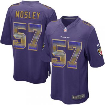 Nike Baltimore Ravens #57 C.J. Mosley Purple Team Color Men's Stitched NFL Limited Strobe Jersey